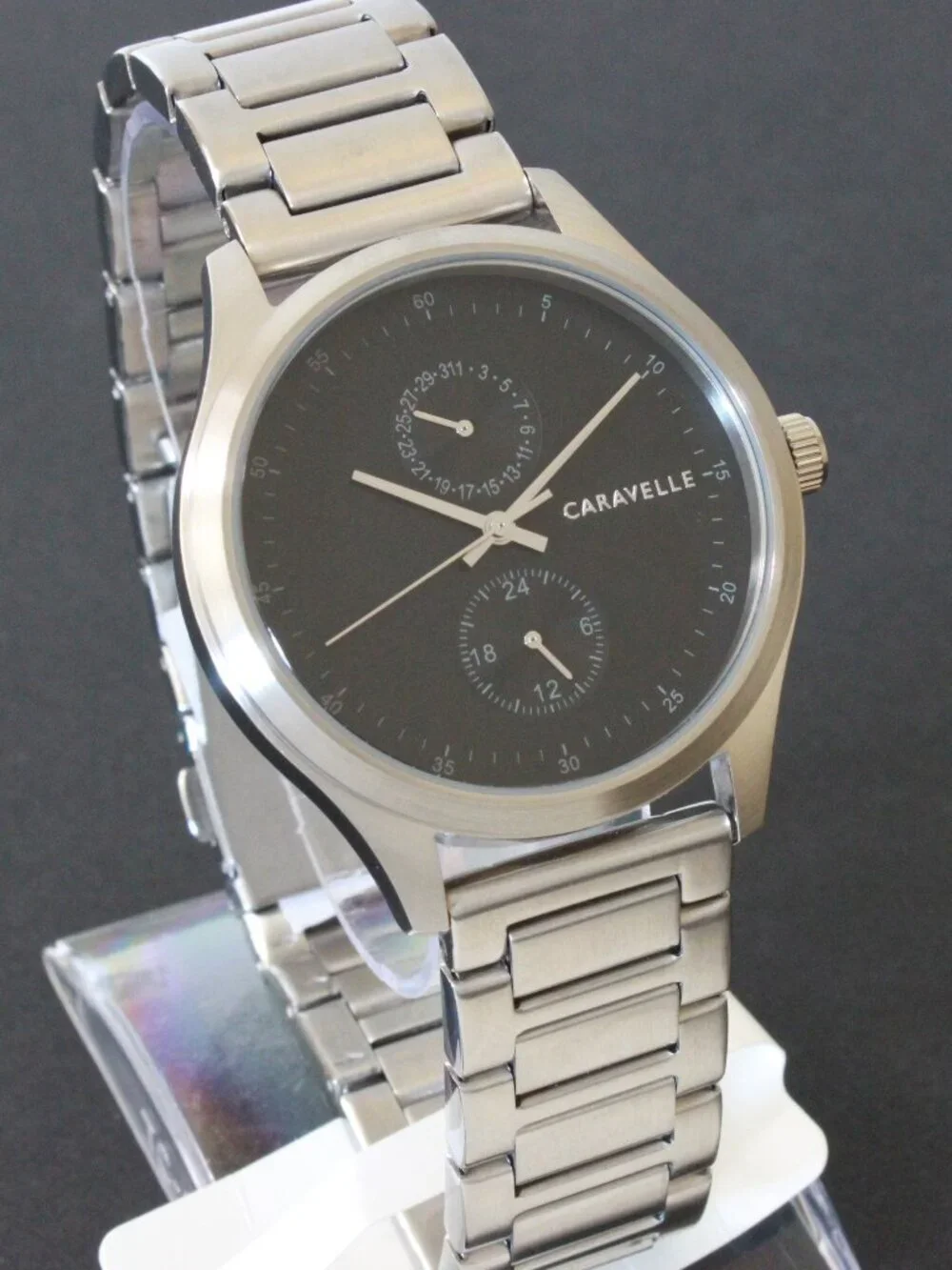Caravelle Men's Min Max Casual Watch By Bulova Date Indicator 24-Hr Dial 41mm